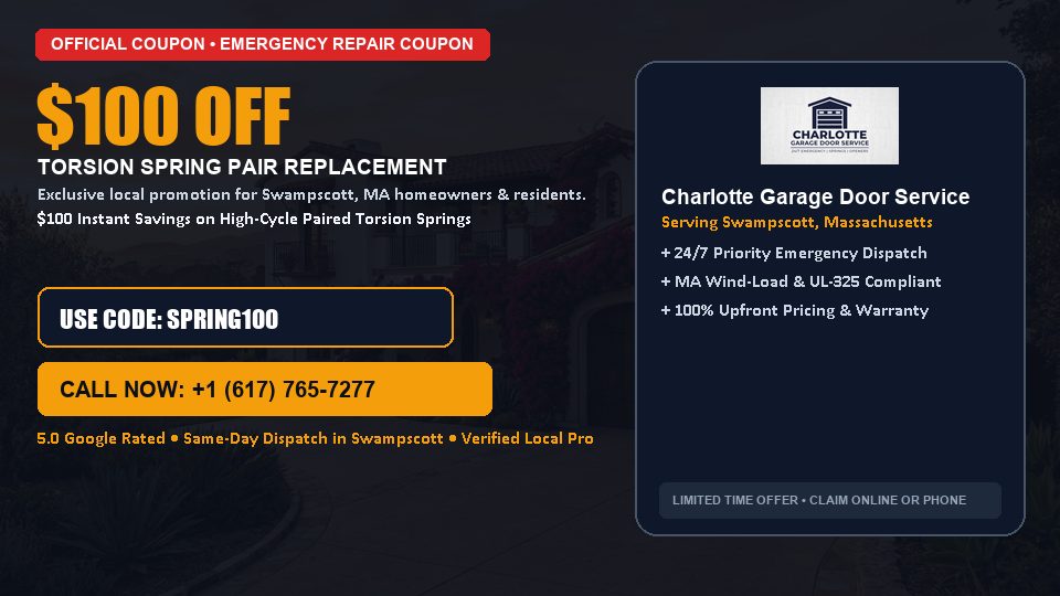 Charlotte Garage Door Service $100 OFF Dual Torsion Spring Replacement